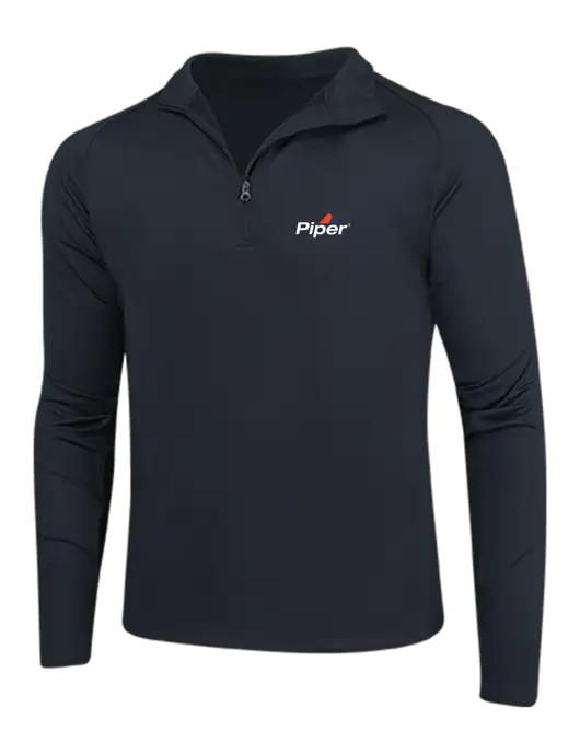 Black Sport Wick Stretch 1/4 Zip Pullover w/Piper Logo