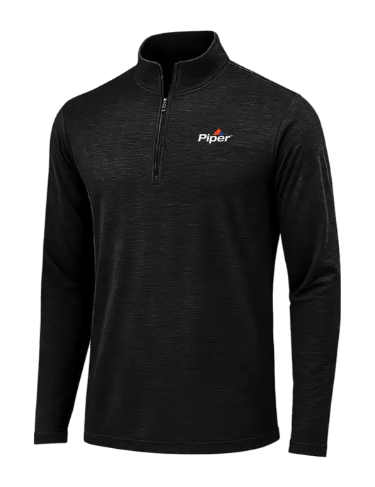 Black Triad Solid Posicharge Tri-Blend Wicking 1/4 Zip Pullover w/Piper Logo