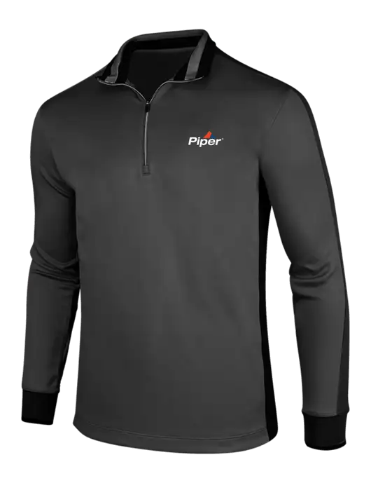 NIKE Anthracite Heather/Black Dry-Fit 1/2 Zip Cover-Up w/Piper Logo