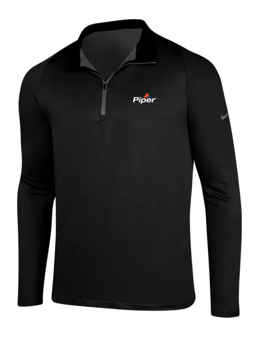 NIKE Black/Dark Grey Dry-Fit Stretch 1/2 Zip Cover-Up w/Piper Logo