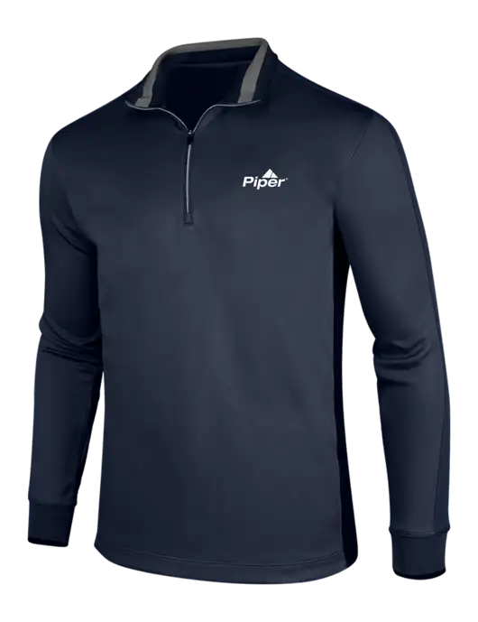 NIKE Midnight Navy Heather/Midnight Navy Dry-Fit 1/2 Zip Cover-Up w/Piper Logo