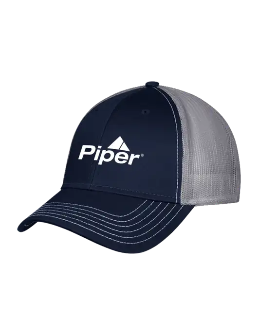 Navy/Grey Mesh Trucker Cap Snap Back w/Piper Logo