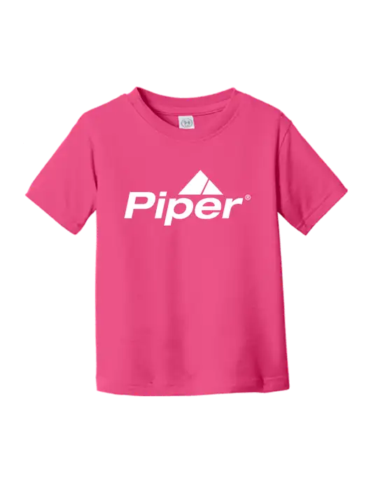 Rabbit Skins Hot Pink Toddler Fine Jersey Tee w/Piper Logo