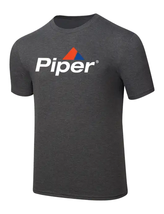 Simply Soft Heathered Charcoal 4.5oz  Poly/Combed Ring Spun Cotton T-Shirt w/Piper Logo
