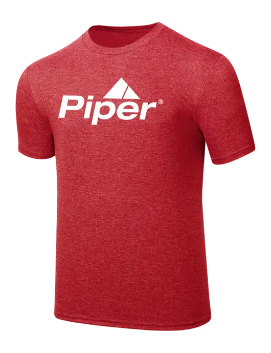 Simply Soft Red Frost 4.5oz  Poly/Combed Ring Spun Cotton T-Shirt w/Piper Logo