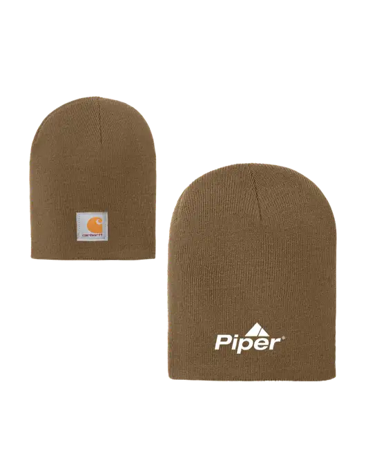 Carhartt Dark Caramel Brown Acrylic Knit Hat w/Piper Logo