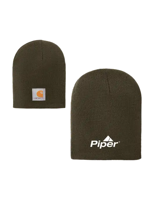 Carhartt Dark Olive Green Acrylic Knit Hat w/Piper Logo