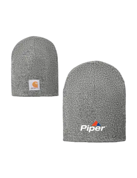Carhartt Medium Grey Heather Acrylic Knit Hat w/Piper Logo