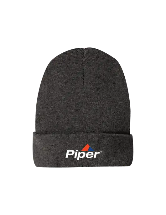 Recycled Charcoal Heather Beanie w/Piper Logo