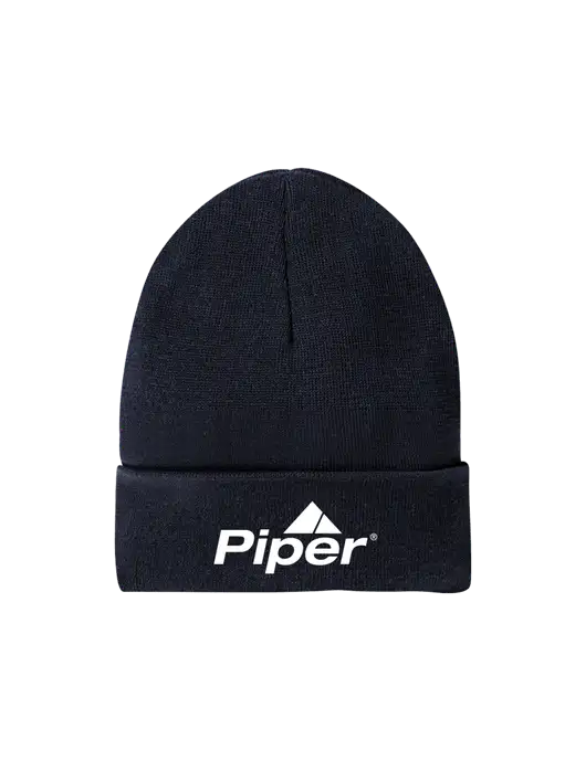 Recycled True Navy Beanie w/Piper Logo