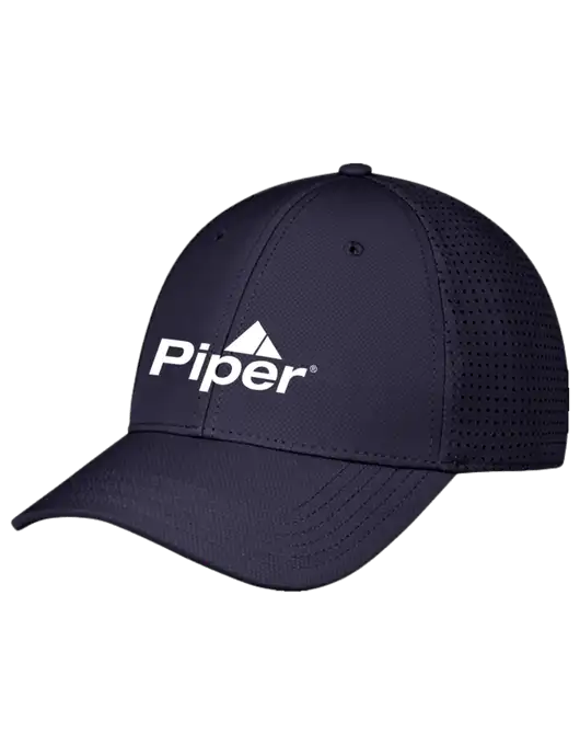 Navy Performance Stretchable Cap Hook & Loop w/Piper Logo