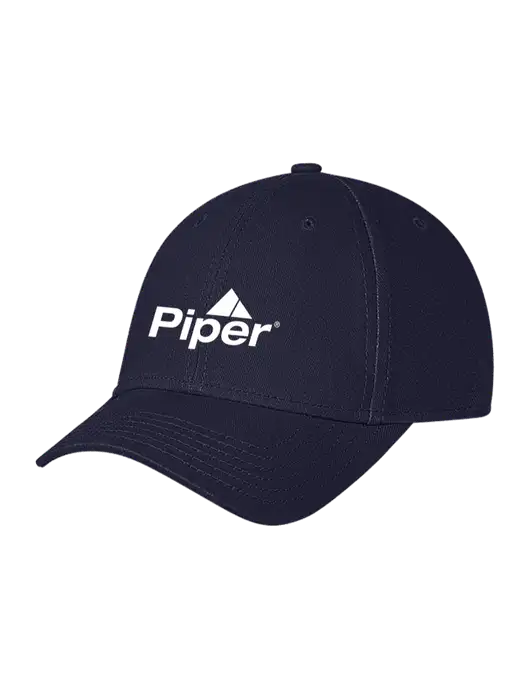 Navy Structured Soft Snap Closure Hook & Loop Cap w/Piper Logo