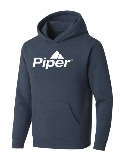 BELLA+CANVAS Heather Navy Sponge Fleece Pullover Hoodie w/Piper Logo