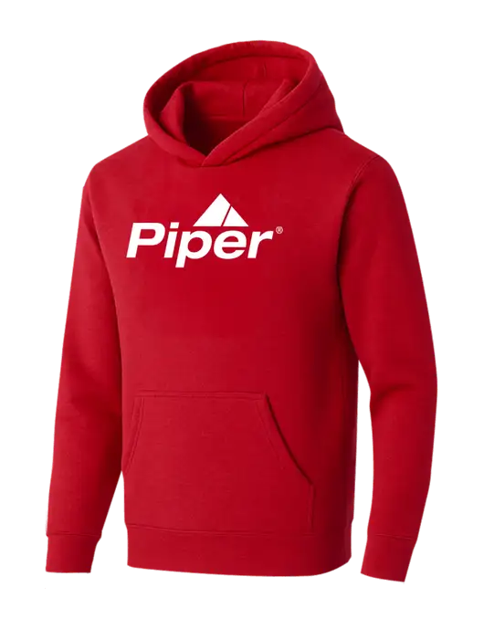 BELLA+CANVAS Red Sponge Fleece Pullover Hoodie w/Piper Logo