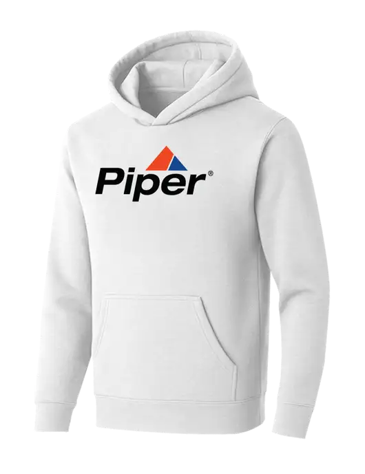 BELLA+CANVAS Heathered White Sponge Fleece Pullover Hoodie w/Piper Logo