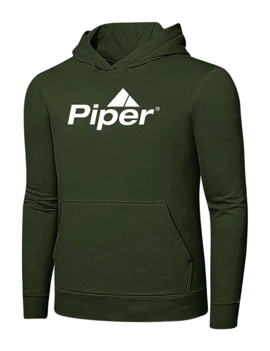 Very Dark Olive 7.8 oz Ring Spun Hooded Sweatshirt w/Piper Logo