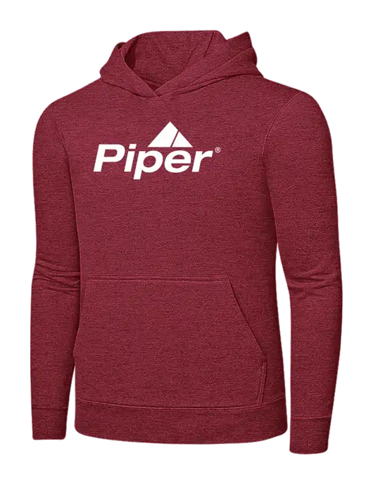 Heather Red 7.8 oz Ring Spun Hooded Sweatshirt w/Piper Logo