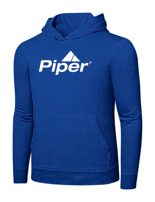 True Royal 7.8 oz Ring Spun Hooded Sweatshirt w/Piper Logo
