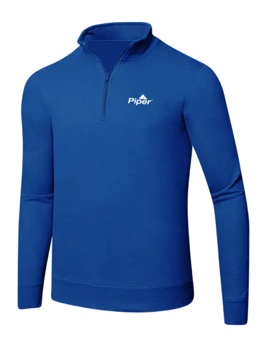 True Royal 8.5 oz Ring Spun 1/4 Zip Pullover Sweatshirt w/Piper Logo