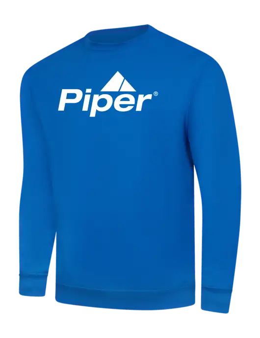 True Royal 9 oz 50/50 Cotton/Poly Crew Sweatshirt w/Piper Logo
