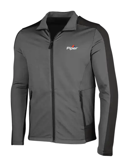 Medium Grey Heather Grid Fleece Jacket w/Piper Logo