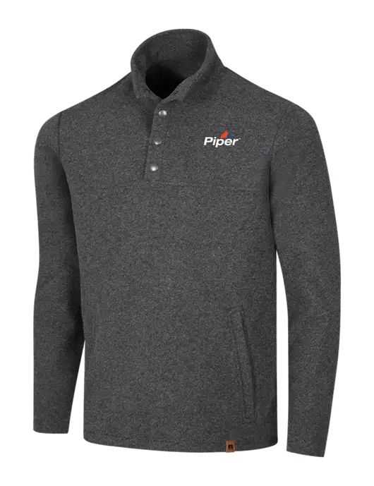 Russell Outdoors Dark Grey Heather Basin Snap Pullover w/Piper Logo
