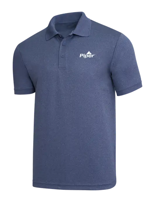 Light Navy Heather PosiCharge RacerMesh Polo w/Piper Logo