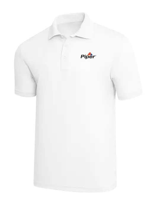 White PosiCharge RacerMesh Polo w/Piper Logo
