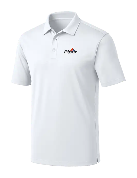 White Silk Touch Performance Polo w/Piper Logo