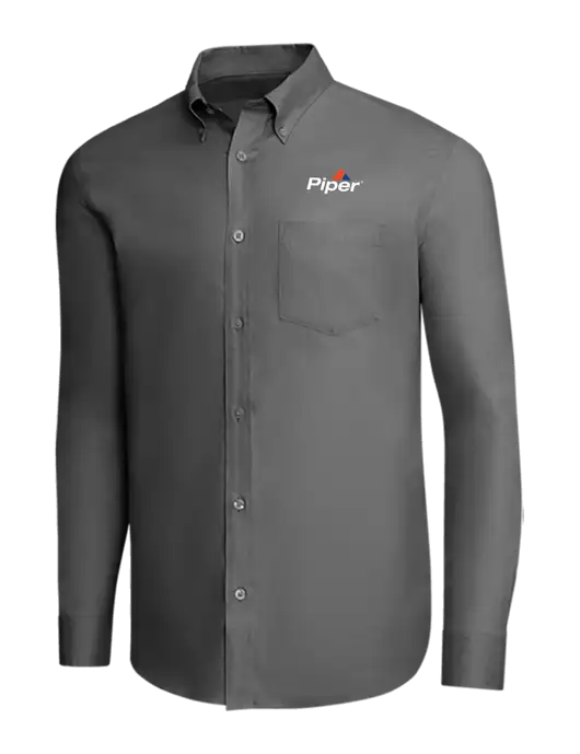 Brooks Brothers Dark Grey Wrinkle-Free Stretch Pinpoint Shirt w/Piper Logo