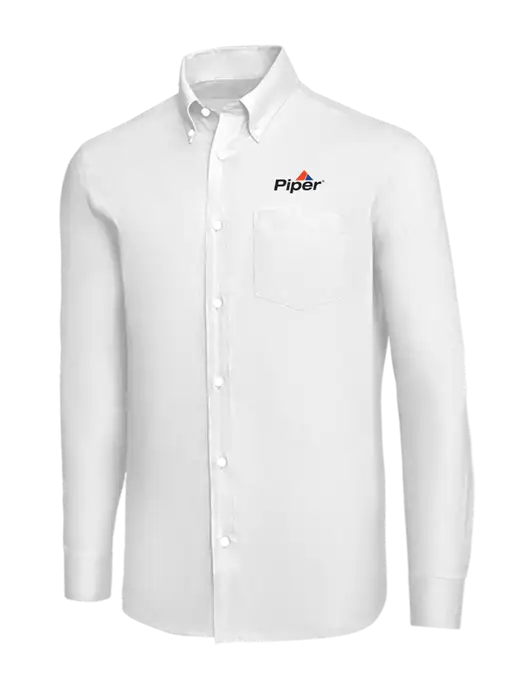 Brooks Brothers White Wrinkle-Free Stretch Nailhead Shirt w/Piper Logo