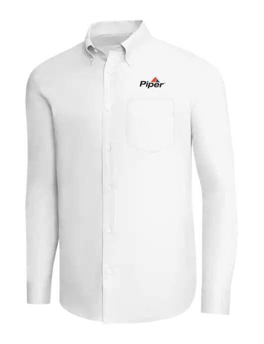Brooks Brothers White Wrinkle-Free Stretch Pinpoint Shirt w/Piper Logo