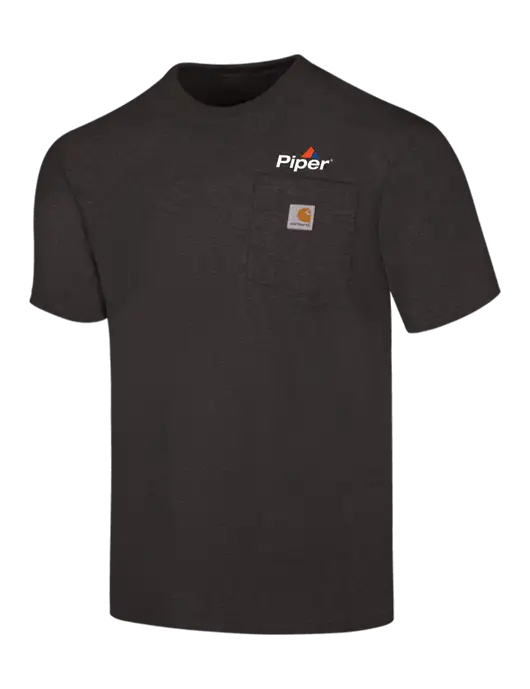 Carhartt Workwear Charcoal Heather Pocket Short Sleeve T-Shirt w/Piper Logo