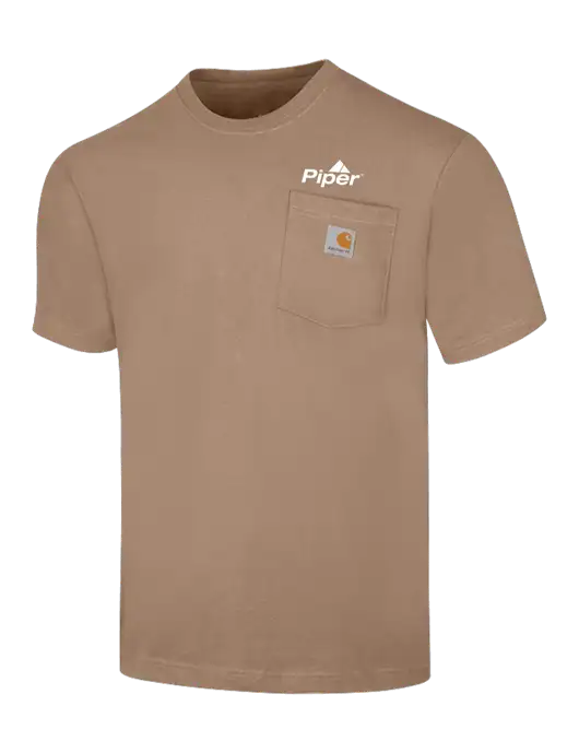 Carhartt Workwear Dark Tan Pocket Short Sleeve T-Shirt w/Piper Logo