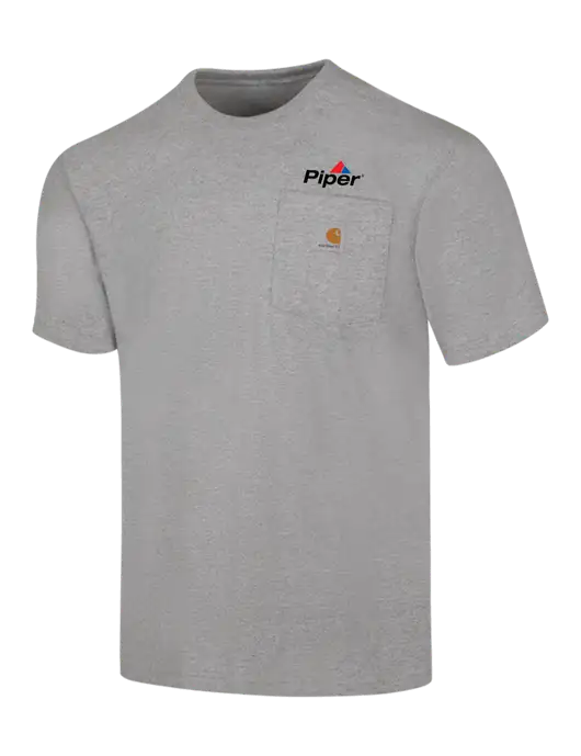 Carhartt Loose Fit Workwear Light Grey Heather Short Sleeve Pocket T-Shirt w/Piper Logo