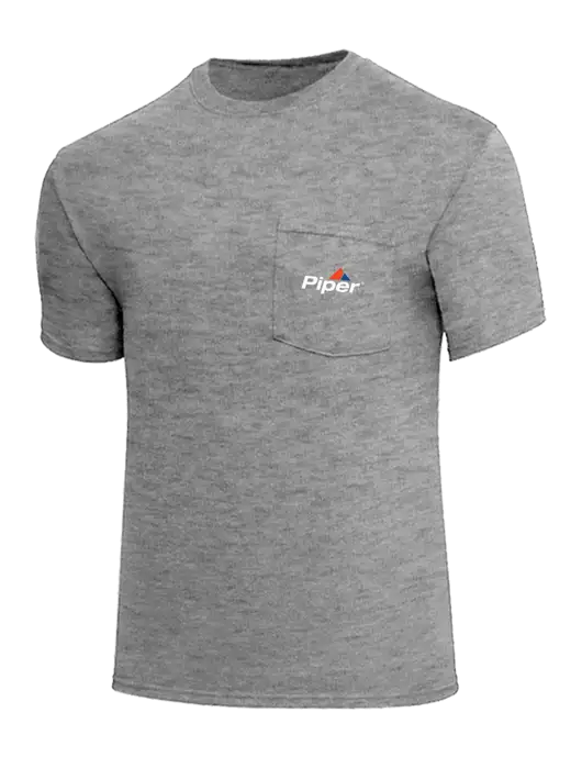 Core Blend Medium Grey Heather Pocket T-Shirt w/Piper Logo