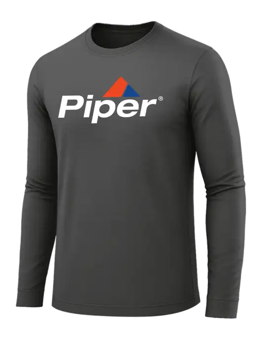 Long Sleeve Dark Grey PosiCharge Competitor Tee w/Piper Logo