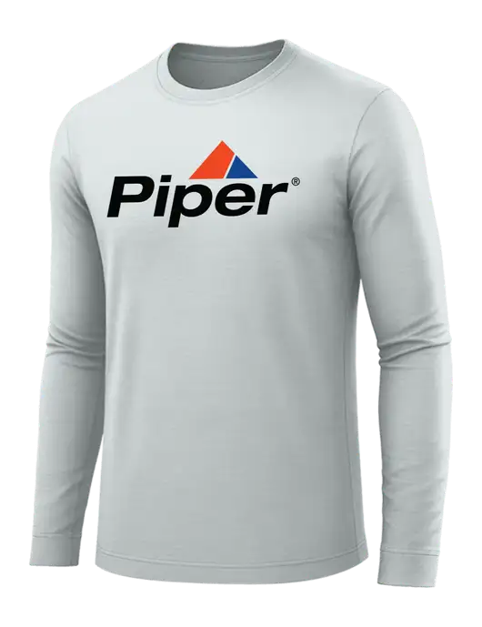 Long Sleeve Light Grey PosiCharge Competitor Tee w/Piper Logo