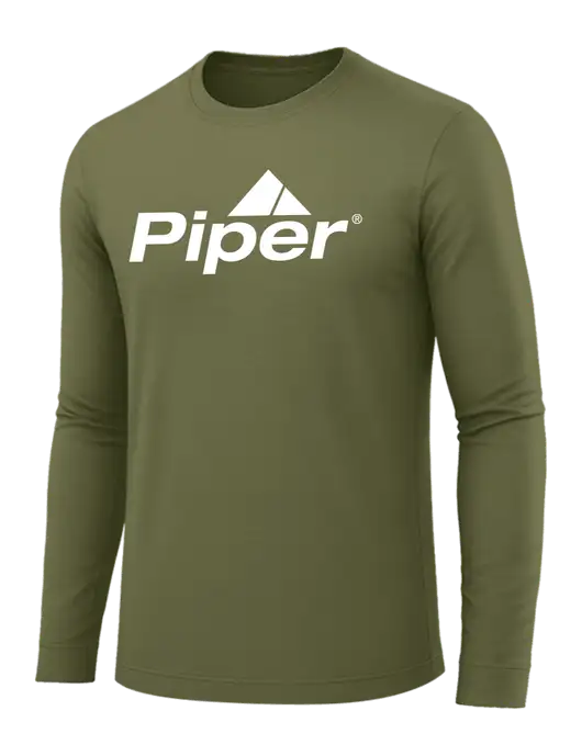 Long Sleeve Light Olive PosiCharge Competitor Tee w/Piper Logo