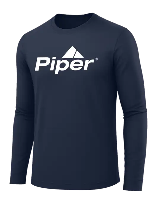 Long Sleeve Navy PosiCharge Competitor Tee w/Piper Logo