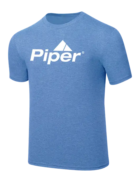 Simply Soft Carolina Blue Frost 4.5oz  Poly/Combed Ring Spun Cotton T-Shirt w/Piper Logo