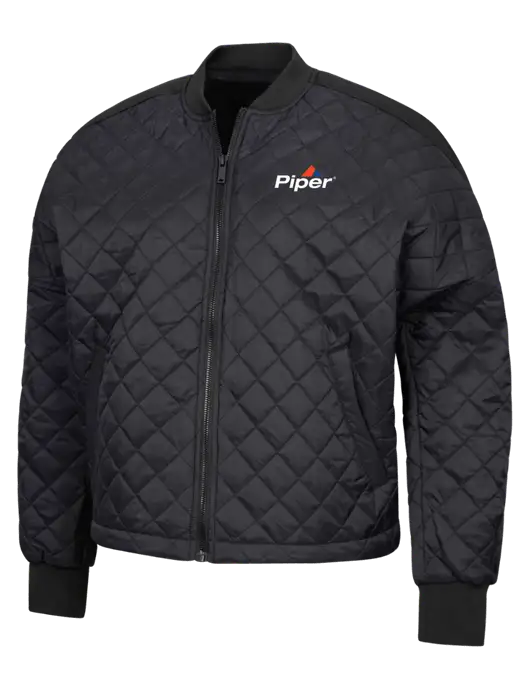 Mercer+Mettle Black Womens Boxy Quilted Jacket w/Piper Logo