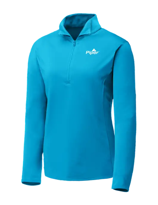 Sapphire Blue Womens Posicharge Competitor ¼ Zip Pullover w/Piper Logo