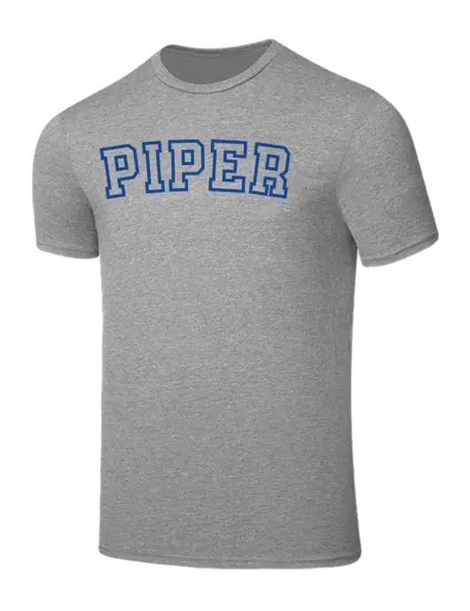 Seriously Soft Light Heather Grey T-Shirt w/Piper Collegiate Logo