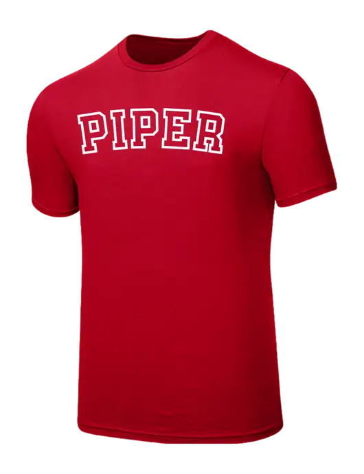 Seriously Soft Red T-Shirt w/Piper Collegiate Logo