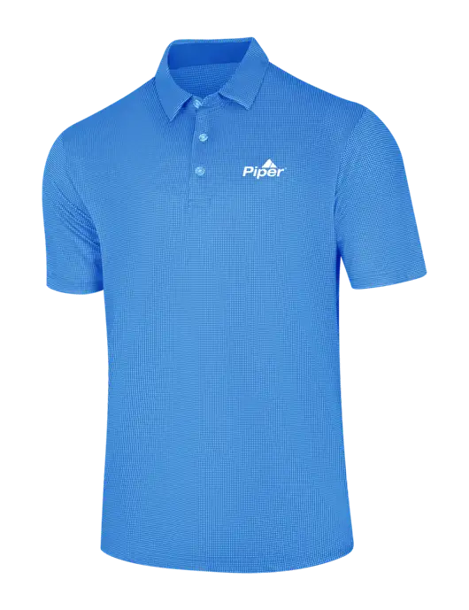 Callaway Carolina Blue Fashion Gingham Polo w/Piper Logo