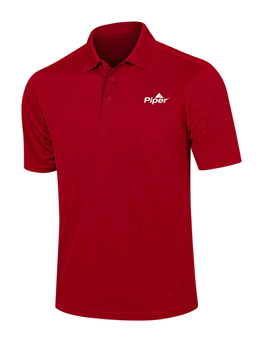Red Diamond Textured Jacquard Polo w/Piper Logo