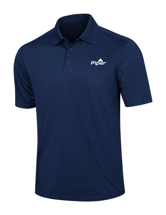 Dark Navy Diamond Textured Jacquard Polo w/Piper Logo
