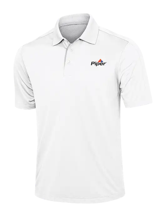 White Diamond Textured Jacquard Polo w/Piper Logo