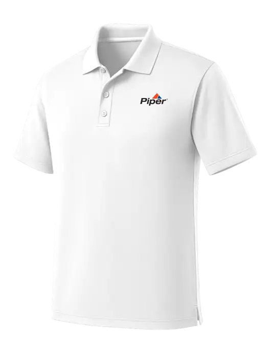 White Dry Zone UV Micro Mesh Polo w/Piper Logo